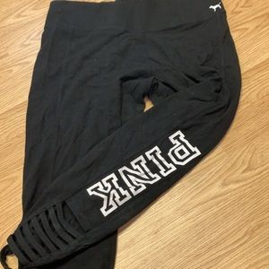 Pink cropped leggings